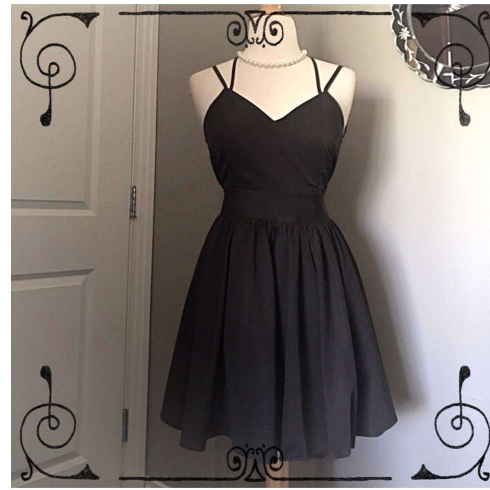 L’Atiste Black Open Back Strappy Dress